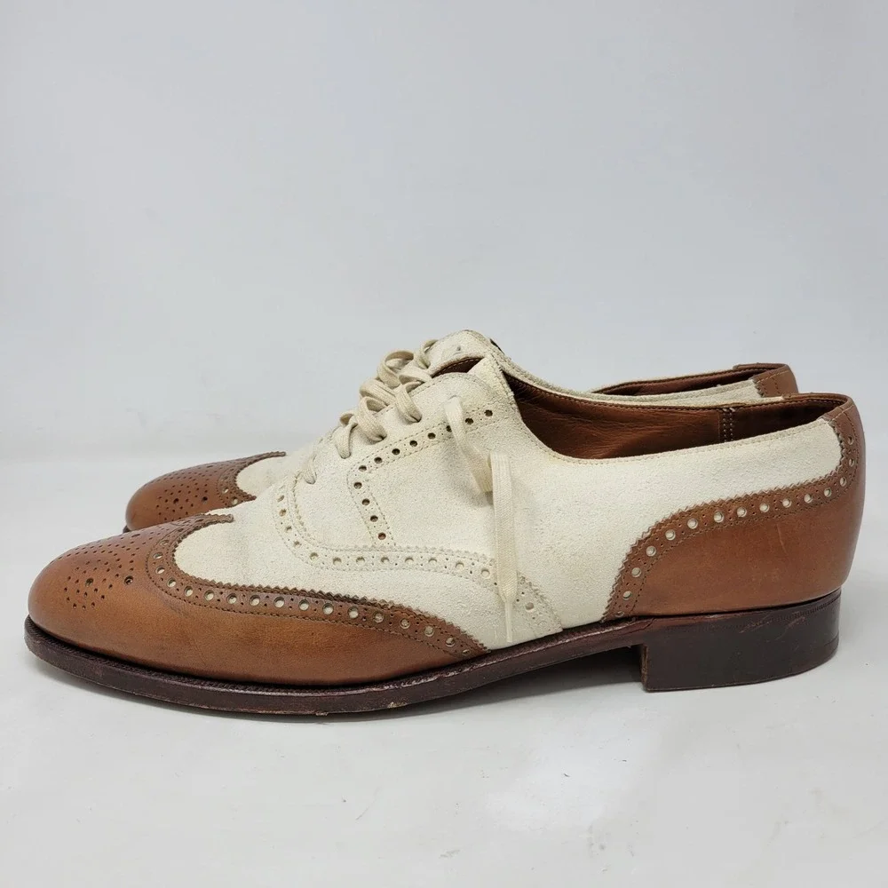 Polo Ralph Lauren Crockett & Jones Men's 11 D Leather Suede Spectator Wingtips